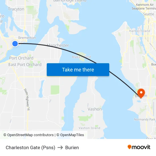 Charleston Gate (Psns) to Burien map