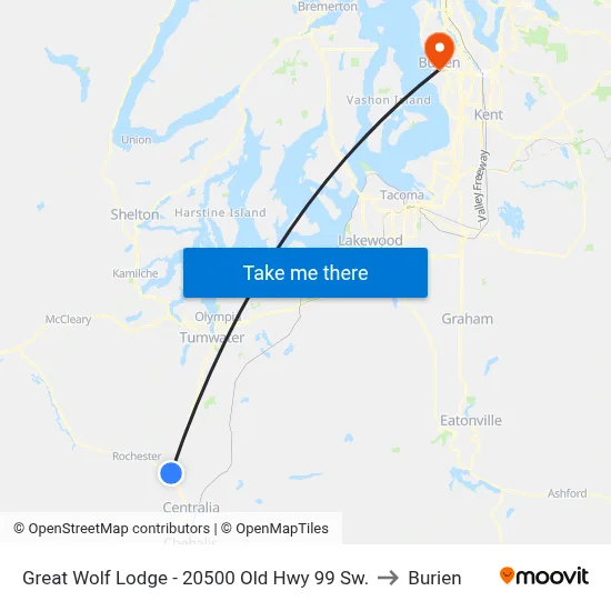 Great Wolf Lodge - 20500 Old Hwy 99 Sw. to Burien map