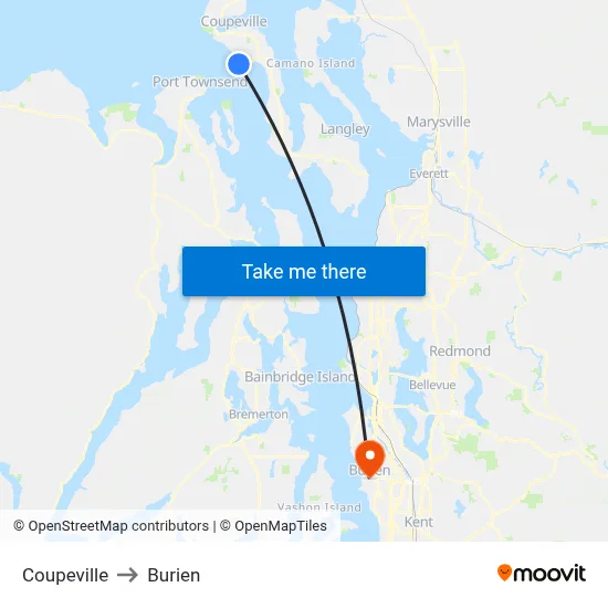 Coupeville to Burien map