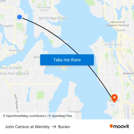 John Carlson at Wembly to Burien map