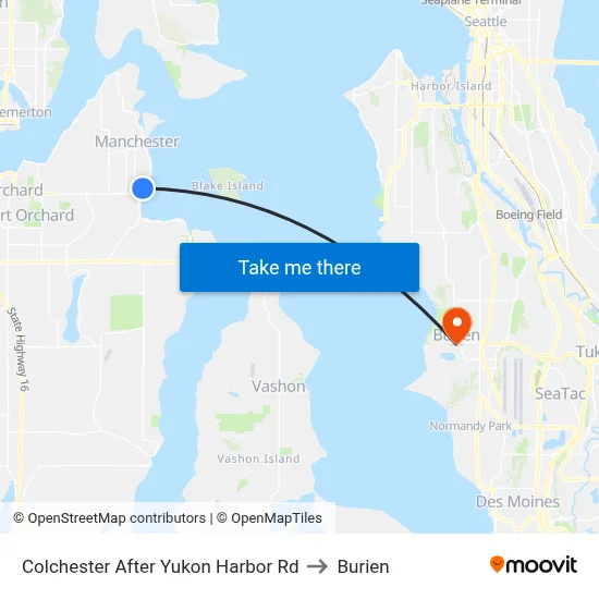 Colchester After Yukon Harbor Rd to Burien map