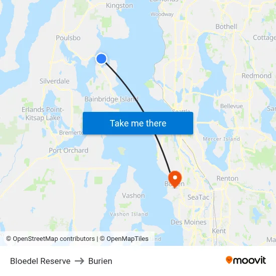 Bloedel Reserve to Burien map