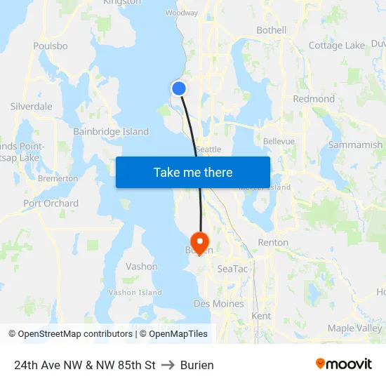 24th Ave NW & NW 85th St to Burien map