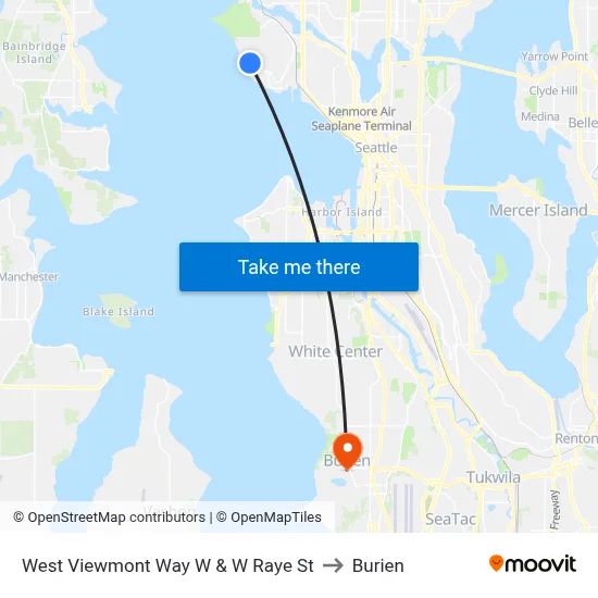 West Viewmont Way W & W Raye St to Burien map