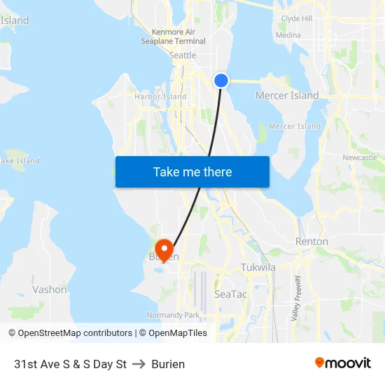 31st Ave S & S Day St to Burien map