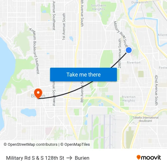 Military Rd S & S 128th St to Burien map