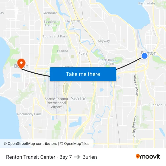 Renton Transit Center - Bay 7 to Burien map