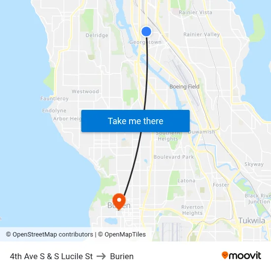 4th Ave S & S Lucile St to Burien map