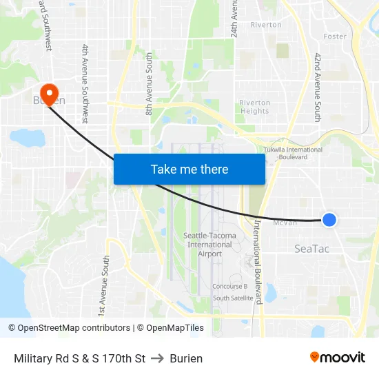 Military Rd S & S 170th St to Burien map