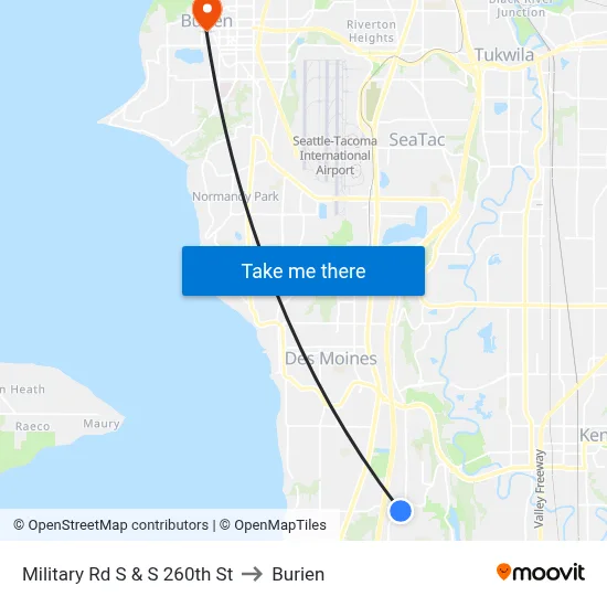 Military Rd S & S 260th St to Burien map
