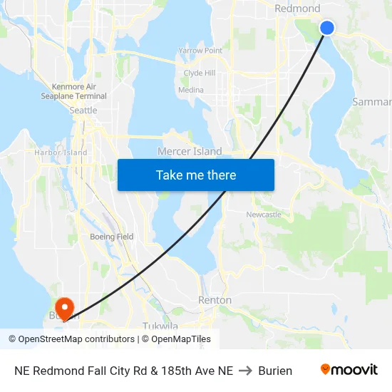 NE Redmond Fall City Rd & 185th Ave NE to Burien map