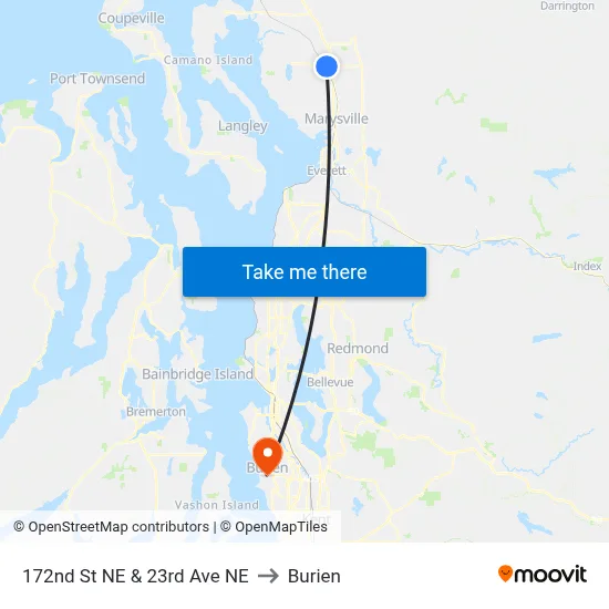 172nd St NE & 23rd Ave NE to Burien map