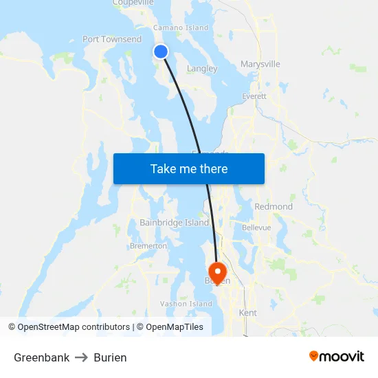 Greenbank to Burien map