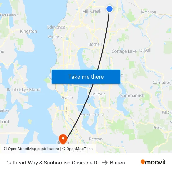 Cathcart Way & Snohomish Cascade Dr to Burien map