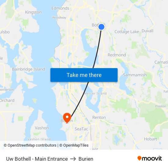Uw Bothell - Main Entrance to Burien map