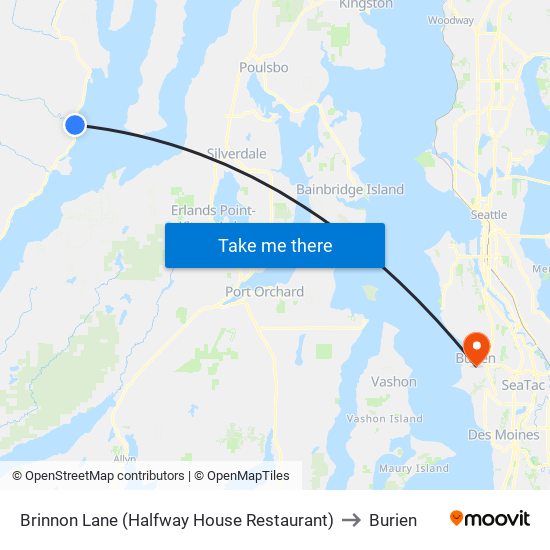 Brinnon Lane (Halfway House Restaurant) to Burien map