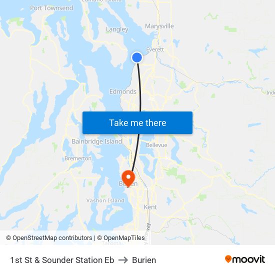 1st St & Sounder Station Eb to Burien map