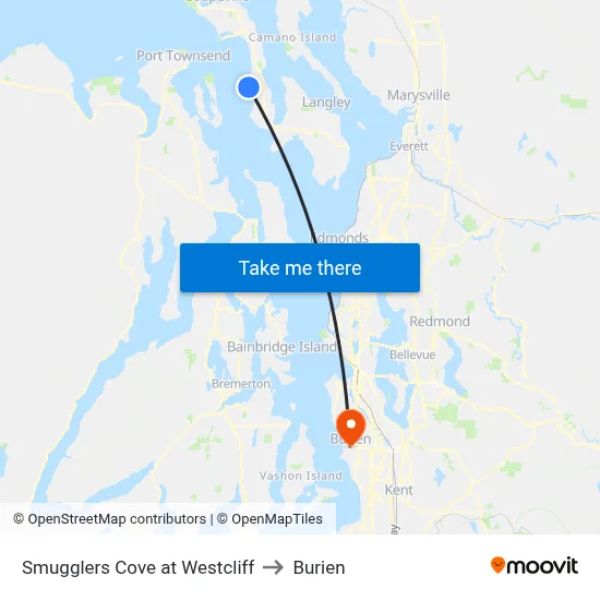 Smugglers Cove at Westcliff to Burien map