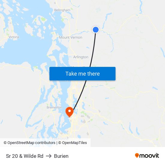 Sr 20 & Wilde Rd to Burien map