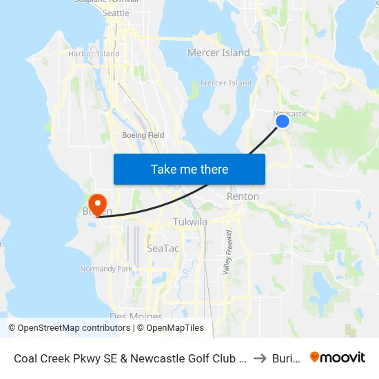 Coal Creek Pkwy SE & Newcastle Golf Club Rd to Burien map