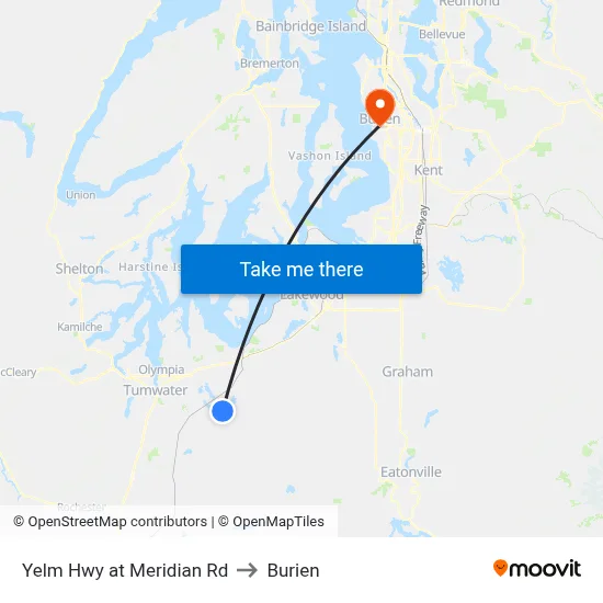 Yelm Hwy at Meridian Rd to Burien map