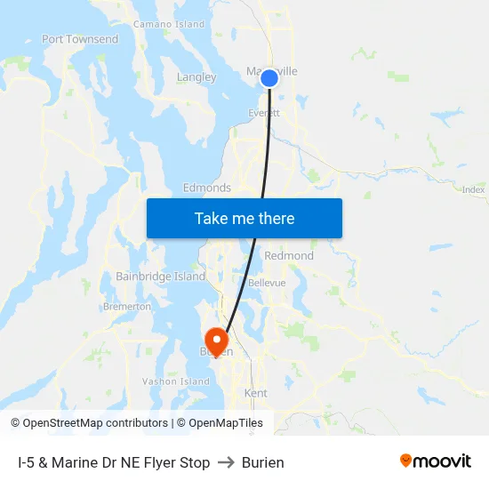 I-5 & Marine Dr NE Flyer Stop to Burien map