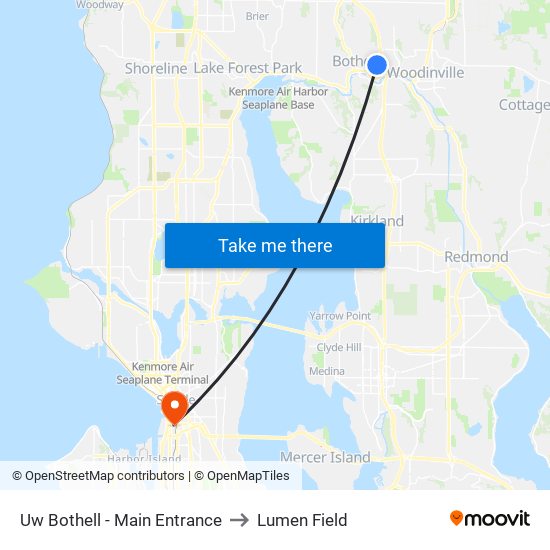 Uw Bothell - Main Entrance to Lumen Field map