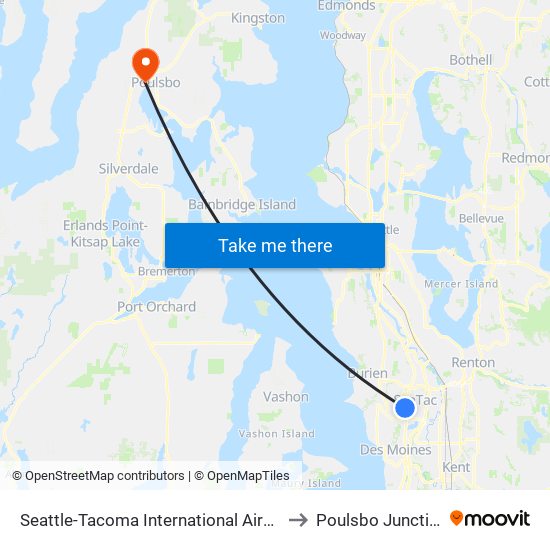 Seattle-Tacoma International Airport to Poulsbo Junction map