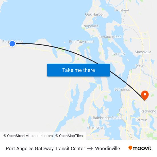 Port Angeles Gateway Transit Center to Woodinville map