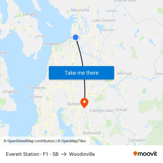 Everett Station - F1 - SB to Woodinville map