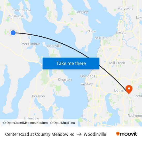Center Road at Country Meadow Rd to Woodinville map