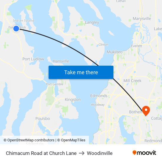 Chimacum Road at Church Lane to Woodinville map