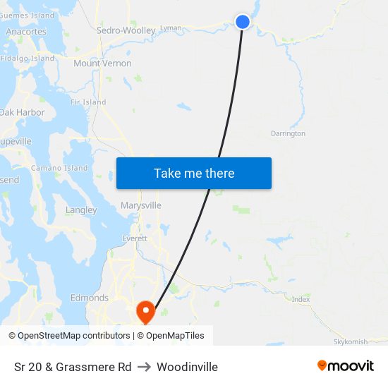 Sr 20 & Grassmere Rd to Woodinville map