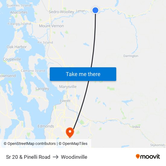 Sr 20 & Pinelli Road to Woodinville map