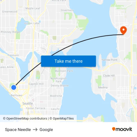 Space Needle to Google map