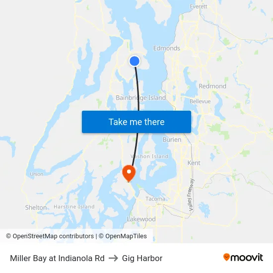 Miller Bay at Indianola Rd to Gig Harbor map