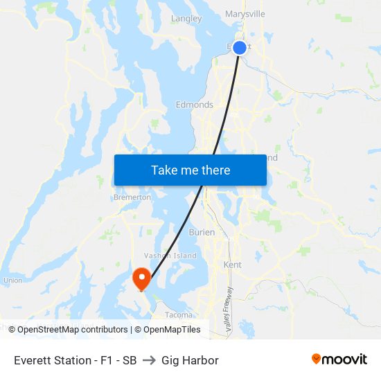 Everett Station - F1 - SB to Gig Harbor map