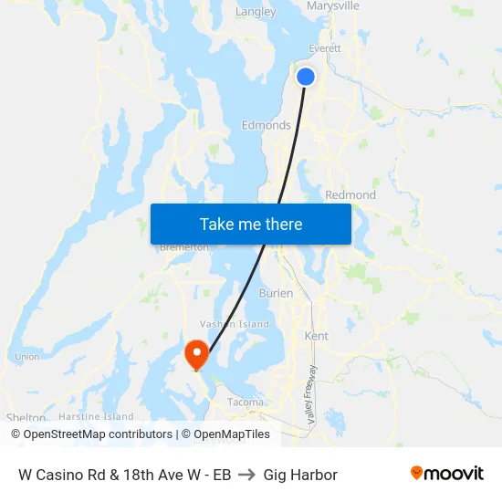 W Casino Rd & 18th Ave W - EB to Gig Harbor map