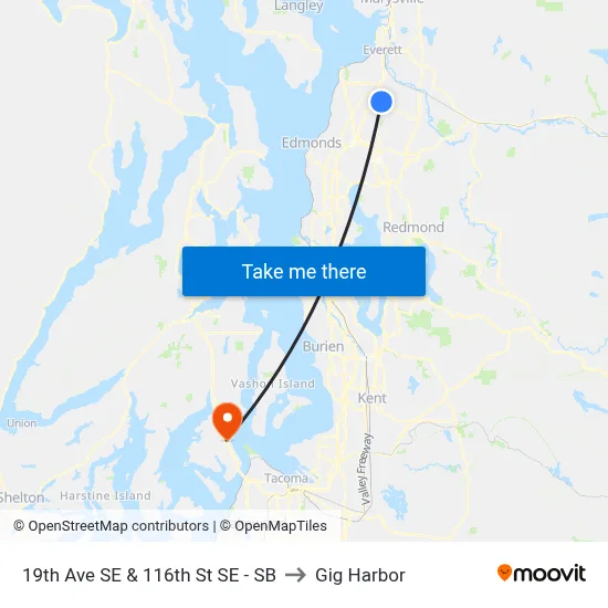 19th Ave SE & 116th St SE - SB to Gig Harbor map