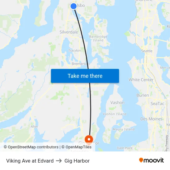 Viking Ave at Edvard to Gig Harbor map