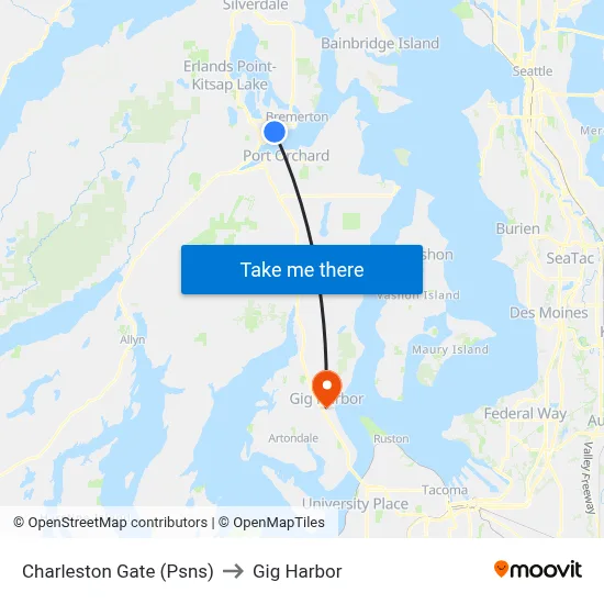 Charleston Gate (Psns) to Gig Harbor map