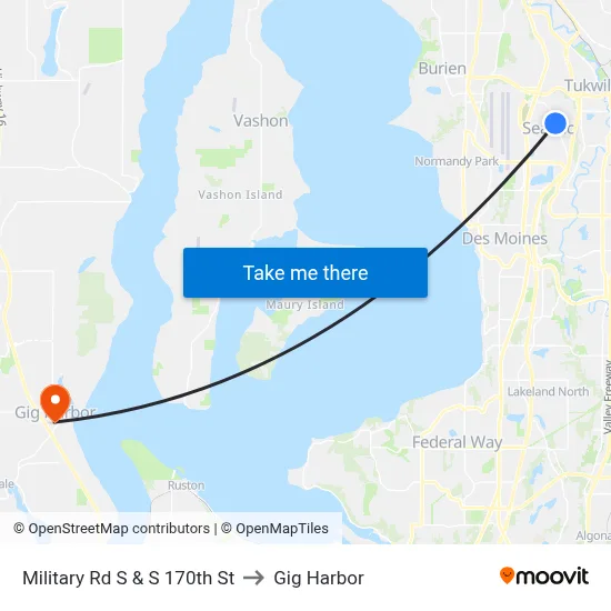 Military Rd S & S 170th St to Gig Harbor map