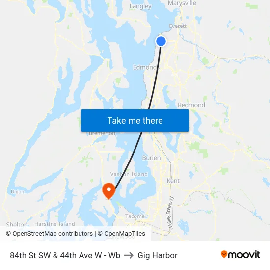 84th St SW & 44th Ave W - Wb to Gig Harbor map
