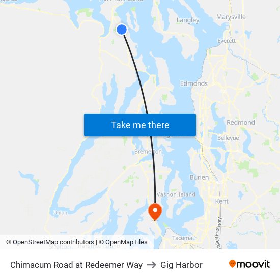 Chimacum Road at Redeemer Way to Gig Harbor map