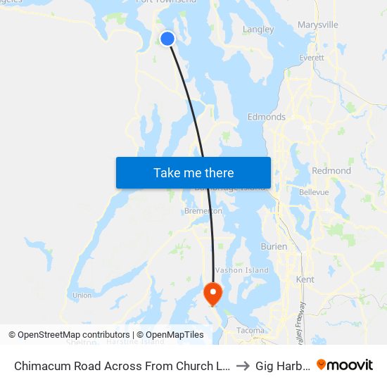 Chimacum Road Across From Church Lane to Gig Harbor map