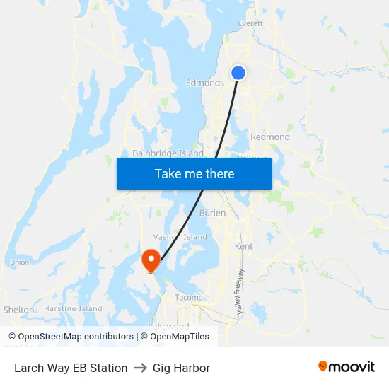 Larch Way EB Station to Gig Harbor map