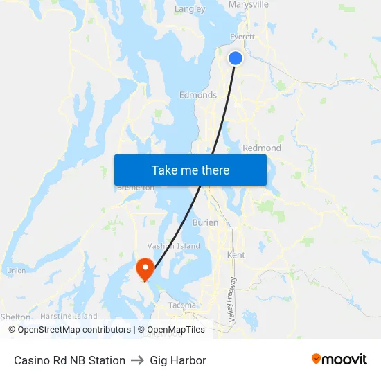 Casino Rd NB Station to Gig Harbor map