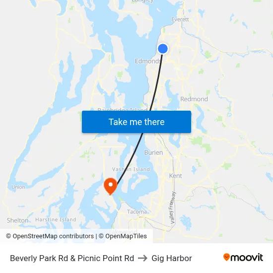 Beverly Park Rd & Picnic Point Rd to Gig Harbor map