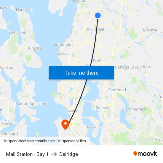 Mall Station - Bay 1 to Delridge map