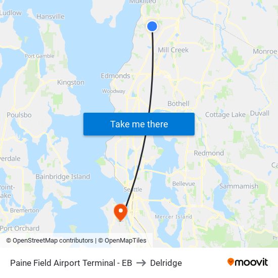 Paine Field Airport Terminal - EB to Delridge map